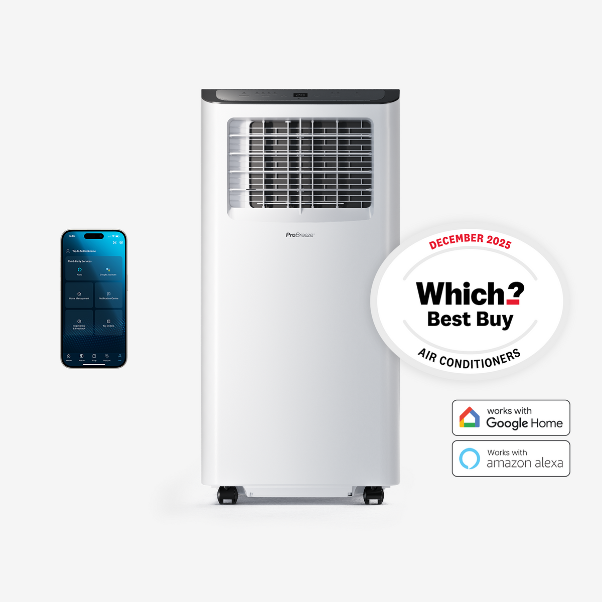 Pro Breeze 9000 BTU Smart Portable Air Conditioner